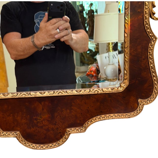 19c Style Regency Giltwood & Burl Walnut For Sale - Image 4 of 5