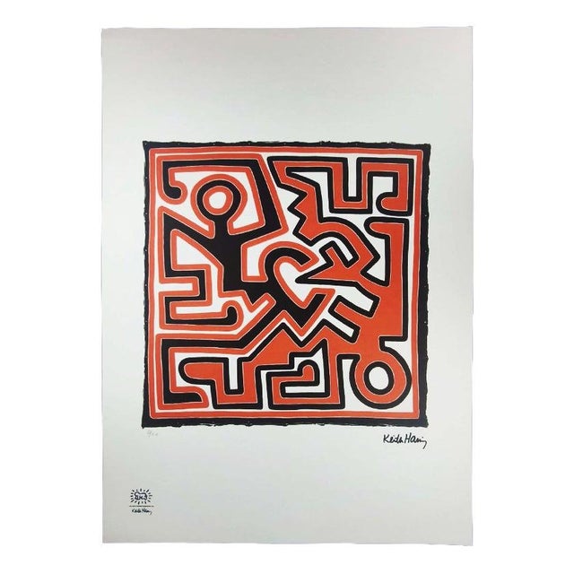 Keith Haring, Figurative Composition, Limited Edition Lithograph, 1990s For Sale - Image 9 of 9