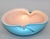 Italian Murano Clear Turquoise Blue & Light Peach Blown Art Glass Bowl 1960 For Sale - Image 12 of 13