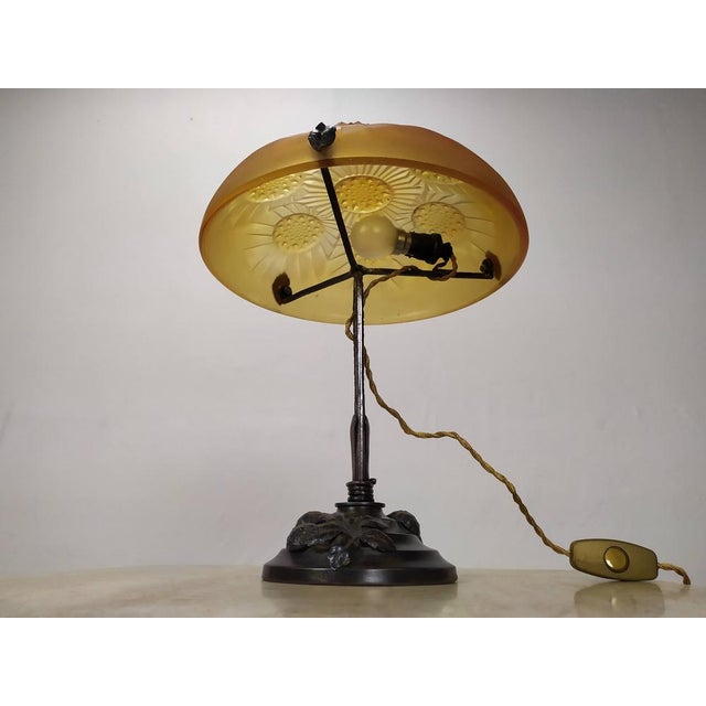 Black Art Deco Amber Lamp, 1920s For Sale - Image 8 of 18