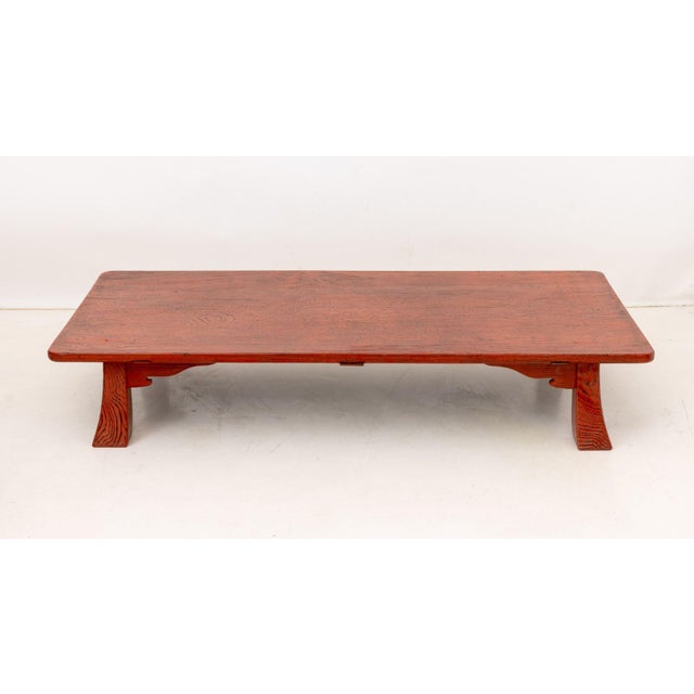 Japanese Japanese Red and Black Lacquered Low Table For Sale - Image 3 of 9