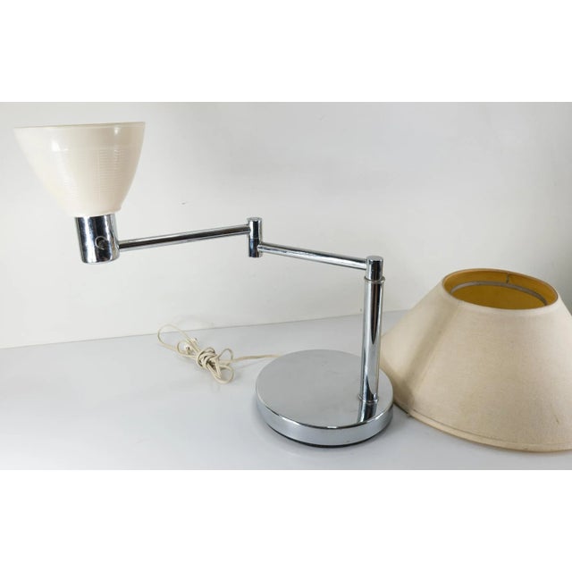 Mid-Century Modern Chrome Plated Cantilever Table Lamp After Walter Von Nessen For Sale - Image 9 of 12