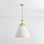 Contemporary Hudson Valley Lighting Bronson 19.25 in. 1 Light Pendant in Aged Brass and White Plaster Finish For Sale - Image 3 of 6