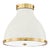 Mark D. Sikes 2 Light Painted No. 3 Flush Mount, Aged Brass & Off White For Sale