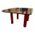 Sculptural Red & Black Glass-Top Dining Table For Sale