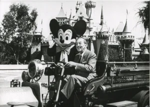 Walt Disney and Mickey Mouse in Disneyland, 1950s