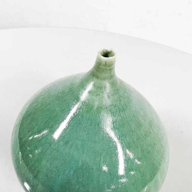 1970s Luscious Art Pottery Green Weed Pot Vase For Sale In San Diego - Image 6 of 9