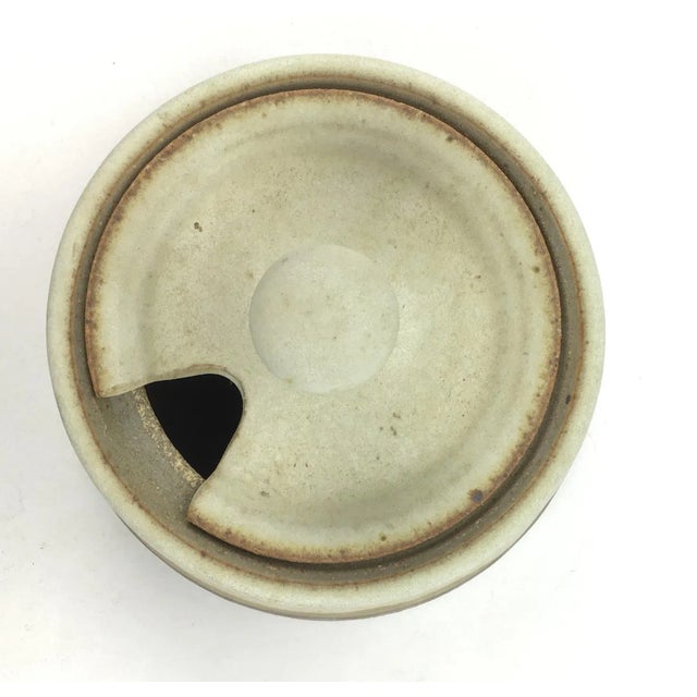 1990s Artisan Hand Thrown Clay Salt or Sugar Cellar For Sale - Image 5 of 11