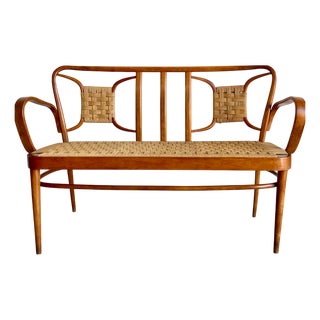 Vintage Italian Bench in Beech, 1940s For Sale