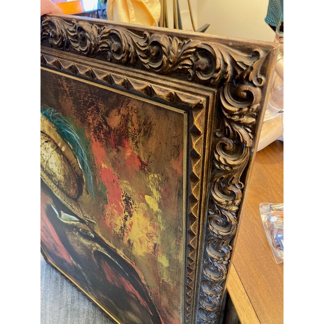 Turner Mid 20th Century Vintage Mid Century Conquistador Oil Painting, Framed For Sale - Image 4 of 10