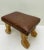 White Oak Wood and Leather Stool, 1970s For Sale - Image 4 of 8
