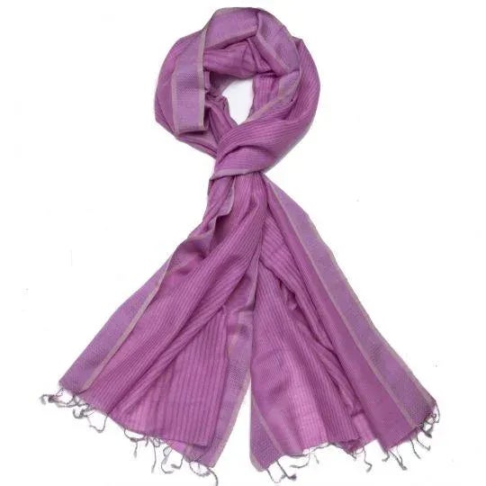 Indian Penelope Violet Pink Scarf For Sale - Image 3 of 3