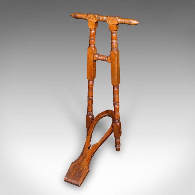 Victorian Antique Boot Jack, English, Walnut, Folding Shoe Pull, Victorian, Circa 1870 For Sale - Image 3 of 9
