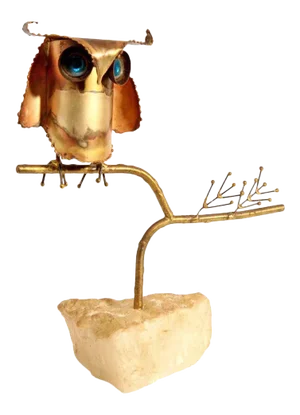 "Owl on Branch," Early sculpture by Curtis Jere