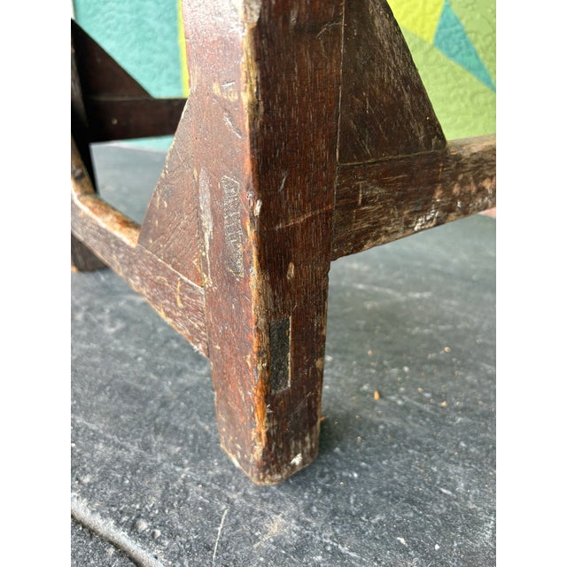 Primitive Tooled Leather Chairs - 4 For Sale - Image 10 of 12