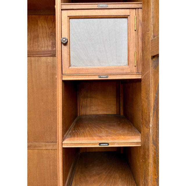 Gothic Vintage English Tudor Revival Oak Wardrobe Armoire by Crown Ay Furniture For Sale - Image 3 of 16