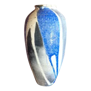 Original Mid Century Modern Raku Studio Pottery Vase by Russ Gustafson-Hilton