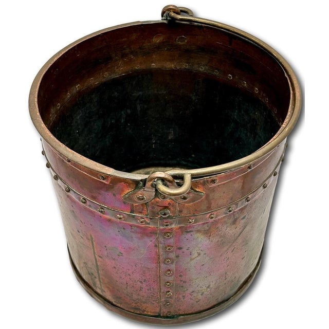 Copper Outstanding & Rare Large Antique American Hand Wrought Heavy Solid Copper Farm Utility Pail - Bucket Dated 1849 For Sale - Image 8 of 18