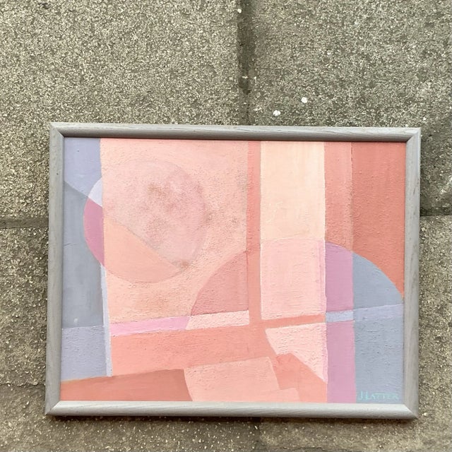 This Vintage Boho Original Abstract Oil Painting On Canvas features a captivating interplay of colors and textures,...