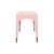 2020s Matthew Izzo Home Mandi Glossy Pink Lacquer One Drawer Desk With Antique Brass Foot Caps For Sale - Image 5 of 8