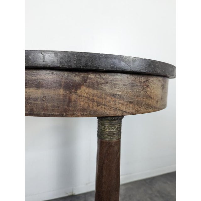 Empire Style Mahogany Side Table with Black Marble Top For Sale - Image 4 of 8