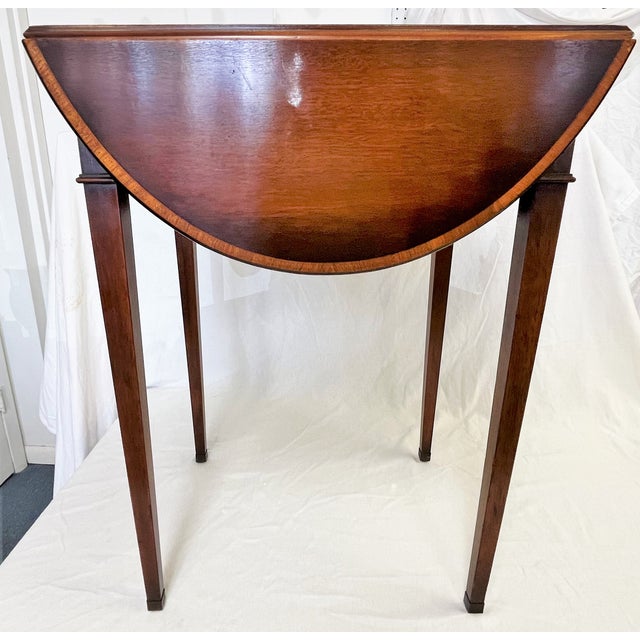 Small Federal Style Mahogany Drop Leaf Side Table With Drawer Chairish