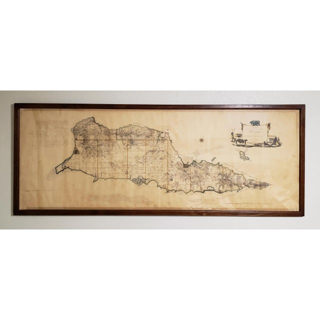 Large Vintage 1794 Danish Hand Colored Map of St. Croix For Sale - Image 13 of 13