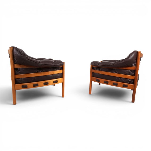 Leather Lounge Sessel by Sven Ellekaer for Coja, 1960, Set of 2 For Sale - Image 9 of 13