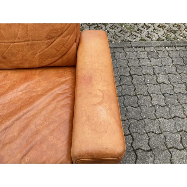 Orange Vintage Danish Cognac Leather Sofa, 1980s For Sale - Image 8 of 18