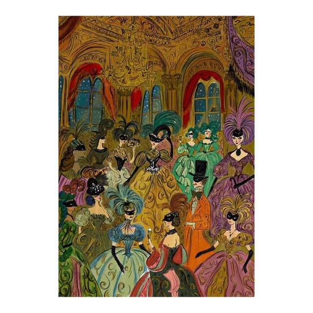 Masquerade Ball in Paris Print by Annie Naranian For Sale