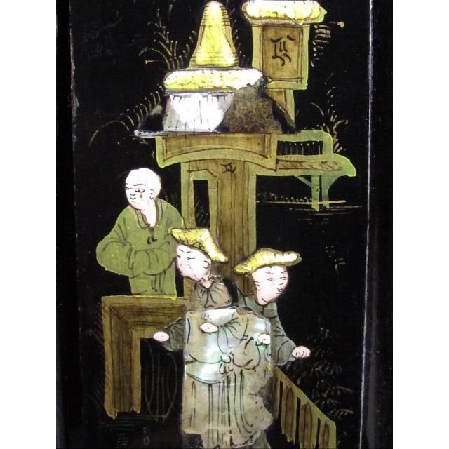 Wood Vintage English Chinoiserie Decorated Table Lamp For Sale - Image 7 of 15