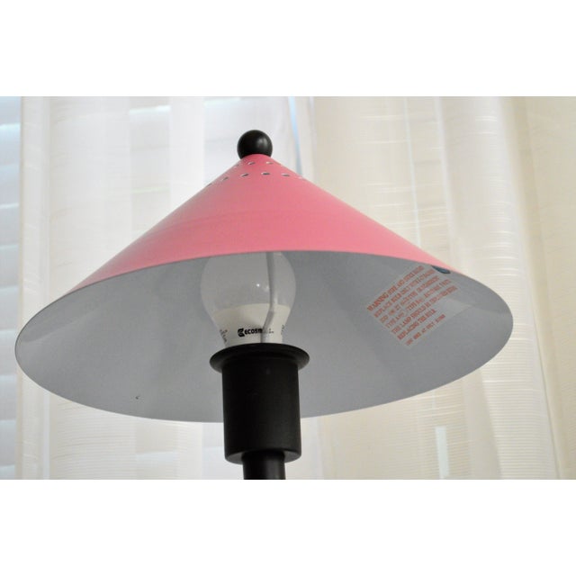 1980s Be-Yang Pink Black Post Modern Memphis Milano Style Table Lamp For Sale In Cincinnati - Image 6 of 12