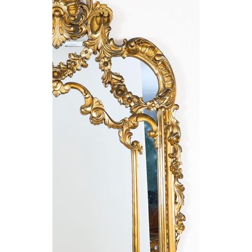 Antique English Giltwood Overmantel Mirror, 1800s For Sale - Image 6 of 8