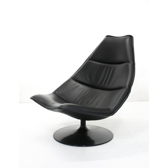 Black Leather F585 Swivel Lounge Chair by Geoffrey Harcourt for Artifort, 1970s For Sale - Image 16 of 16