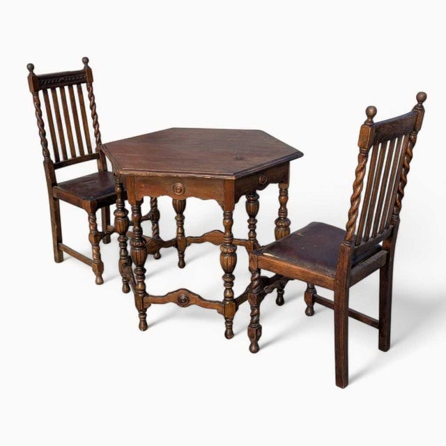 Antique Carved Wood Round Dining or Center Table, Restored For Sale - Image 12 of 15