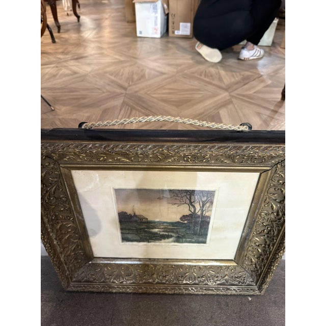 Pericle Menin, Sad Evening, 1920s, Etching For Sale - Image 4 of 10