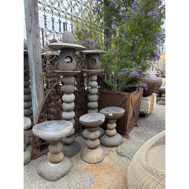 Stone River Rock Stack Vintage Outdoor Stool Side Table For Sale - Image 7 of 7