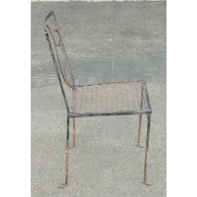 Salterini Vintage Wrought Iron Garden Dining Set - Set of 5 For Sale - Image 11 of 13