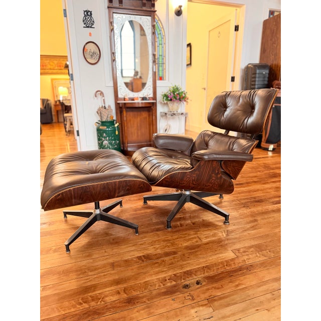1970s Herman Miller Eames Chair and Ottoman For Sale - Image 9 of 11