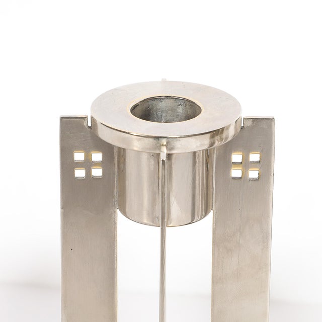 Pair of Modernist Signed Swid Powell Geometric Candlestick Holders For Sale - Image 11 of 18