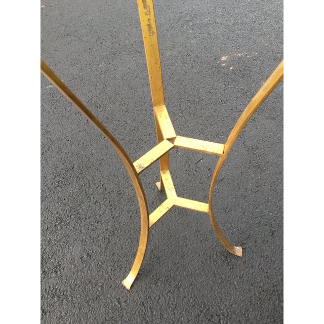 1990s Vintage Regency Style Gilded Wrought Iron Pedestal Stand. For Sale - Image 5 of 11