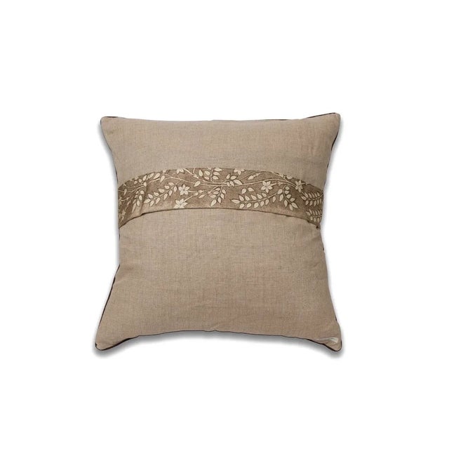 A pillow made from a reproduction fabric inspired by a 19th century design, backed with coordinating Belgian linen. Note:...
