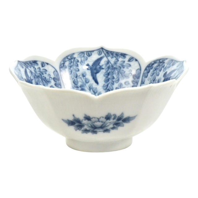 Blue & White Lotus Bowl (A-1) (D-Old) For Sale