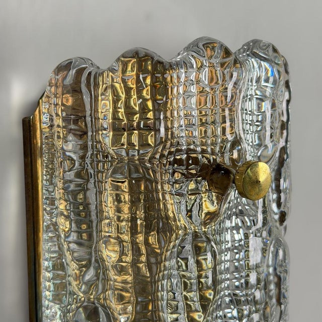 Glass and Brass Wall Lights attributed to Carl Fagerlund for Orrefors, 1970s, Set of 2 For Sale - Image 12 of 18