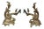 1950s French Brass Andirons - A Pair For Sale