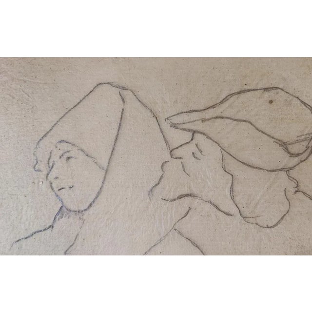 Paper Guglielmo Innocenti, Dame Marthe et Mephisto, Crayon on Paper For Sale - Image 7 of 9