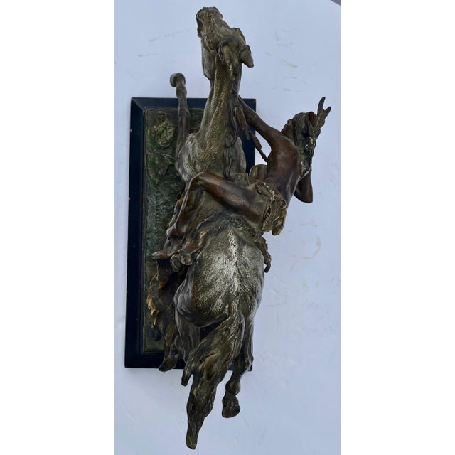Wood 1900s “The Cheyenne” Austrian Cold Painted Bronze Sculpture by Carl Kaub For Sale - Image 7 of 12
