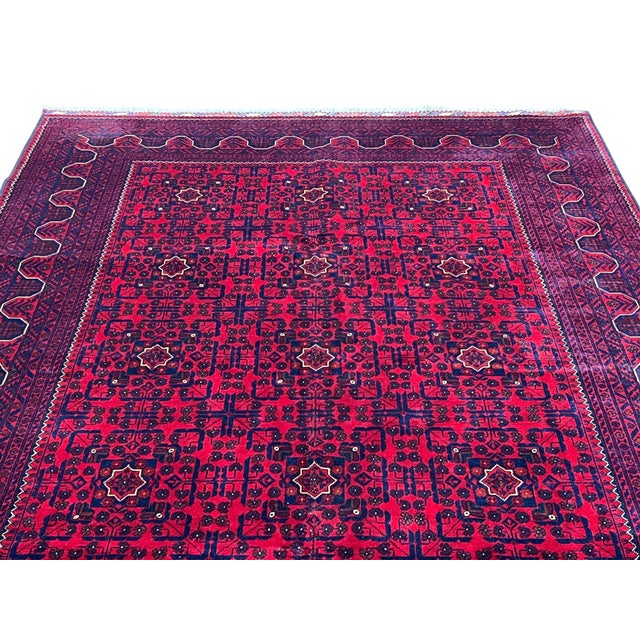 Tribal Afghan Turkmen Wool Rug 6’7” X 9’8” For Sale - Image 3 of 6