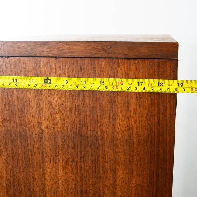 Mid Century Modern Dresser Gentleman's Chest Bassett Walnut Cabinet Drawers MCM For Sale - Image 10 of 10