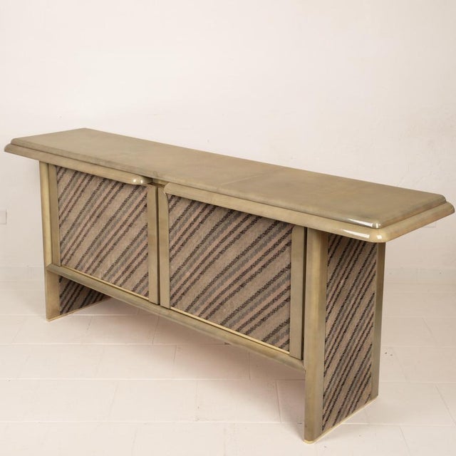 Beige Sideboard in Parchment and Missoni Fabric by Angelo Mazzola for Salpol, 1980 For Sale - Image 8 of 18